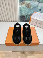 HM JET SNEAKER BLACK CALFSKIN SUEDE