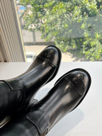 CC High Boots Black Calfskin