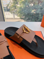 HM Joyce Sandals Black Brown Lambskin 292599