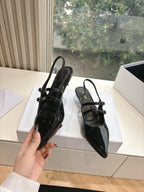 CELINE  Slingback Black Patent Leather 285949