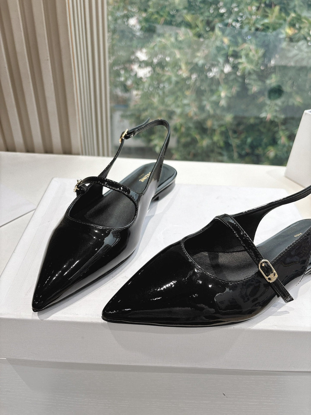 CELINE  Slingback Black Patent Leather 285952
