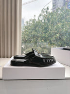 CELINE  Slippers Black Leather 285954