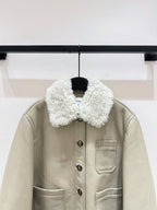 CD 25 Fur Leather Coat Black And Brown Earth