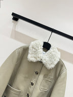 CD 25 Fur Leather Coat Black And Brown Earth
