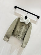 CD 25 Fur Leather Coat Black And Brown Earth