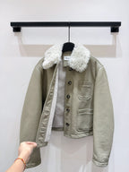 CD 25 Fur Leather Coat Black And Brown Earth