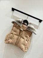 LP 25 Vest Light Brown Gray Fur Cashmere Wool 310255