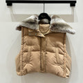 LP 25 Vest Light Brown Gray Fur Cashmere Wool 310255