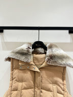 LP 25 Vest Light Brown Gray Fur Cashmere Wool 310255