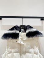 LP 25 Vest White Black  Fur Cashmere Wool 310254