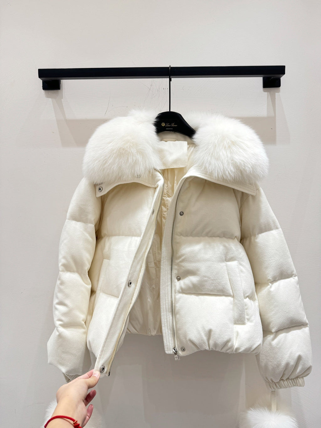 LP 25 Coat White Fur Down Cashmere 310244