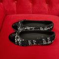 ballet flat black white tweed lambskin