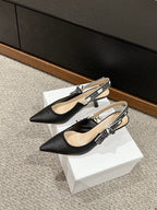 cd slingback 65 black raffia lambskin