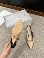 cd slingback 65 beige raffia lambskin