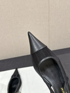 SL CHERISH SLINGBACK 45 BLACK MESH AND CALFSKIN