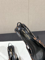 SL CHERISH LEOPARD SLINGBACK AMBER CANVAS