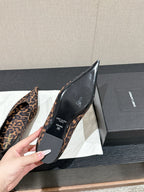 SL NOUR LEOPARD POINTED TOE BALLET AMBER CANVAS