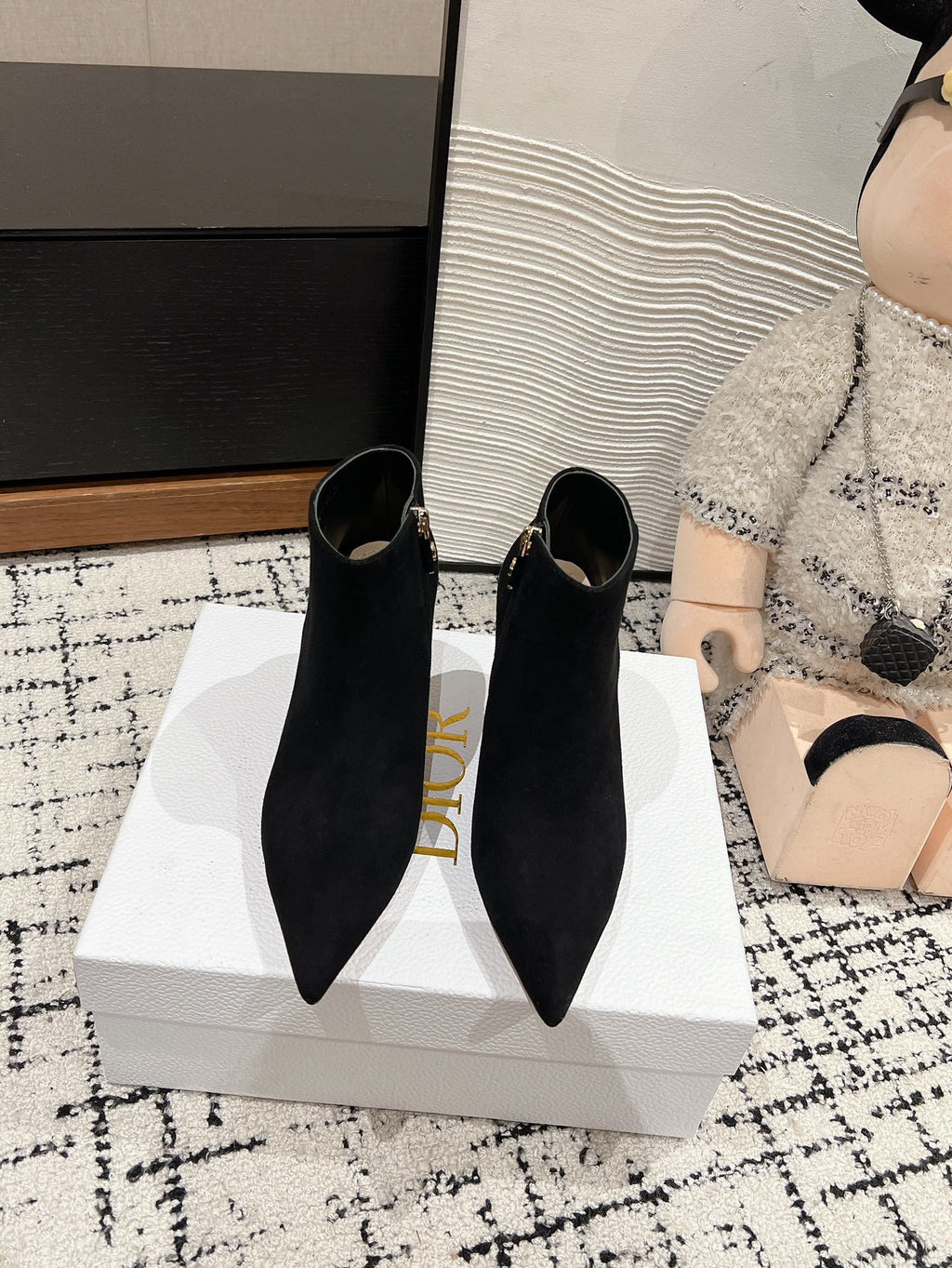 CD Tribales Heeled Ankle Boot 80mm In Black Suede  997059