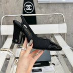 slingbacks 95 black tweed black patent calfskin