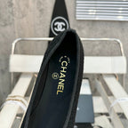 ballet flat black tweed patent calfskin