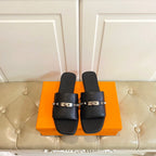 HM Giulia Sandal Black Calfskin