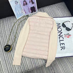 MC 2025 Quilted Knit-panel Puffer Jacket Nude Pink Polyester Wool 528746