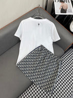 Dior 25C Embroidered T-shirt mix Skirt Dior Monagram 228675