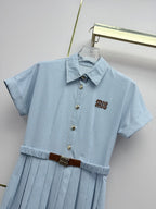 Miumiu 2026 Shirt Dress Blue Cotton 351552