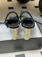 CC 25p Slingback Heel 8cm Black Suede