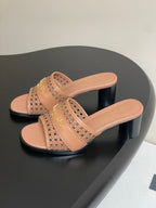 CD 25 D-Lane Heeled Slide Calfskin