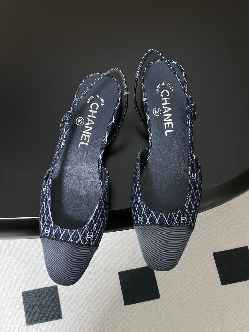 CC 25P Blue Black Quilted Denim