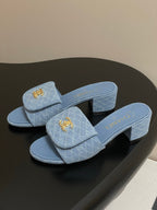 CC 25F Sandal Heel 5cm Quilted