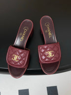 CC 25F Sandal Heel 5cm Quilted