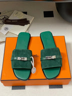 HM Giulia Sandals Teal Calfskin 314025