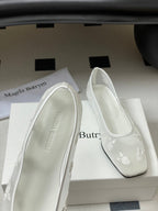 Manolo 25 Ballet Flats White Mesh Fabric 319741