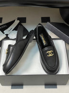CC 25A Slingback Loafer Black Sherpa Calfskin