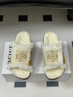Loewe x Birkenstock slippers white tan further