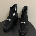 HM  short boots kelly buckle black suede
