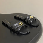 CD 26 Chunky Heel Sandals Black Leather 593533