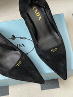 PRA 26SS Pointed Toe Heels Black Suede 593834