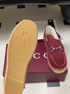 GG 26ss Slip-on Loafers Red  Double G Canvas 593493
