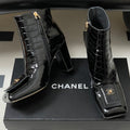 CC 26 Crocodile-embossed Boot Black Patent Leather 593113