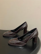 PRA 26SS Pump 70 Chocolate Brown Cowhide 593842