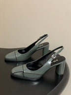 PRA 26SS Slingback 70 Dark Olive Green Cowhide 593844