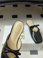 CD 26 Flat Mule Black Patent Cowhide 593599