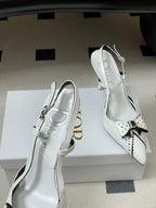 CD 26 Pointed Toe Slingback White Sheepskin 632582