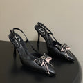 CD 26 Pointed Toe Slingback Black Sheepskin 632583