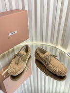 Miumiu 25 Loafer Beige Wool 548415