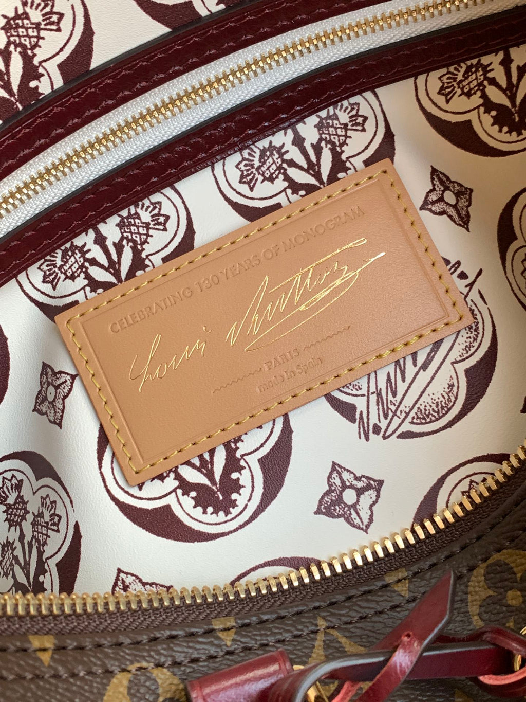 LV 2026 Speedy Soft Bag 30cm Brown Burgundy Canvas Cowhide 281457