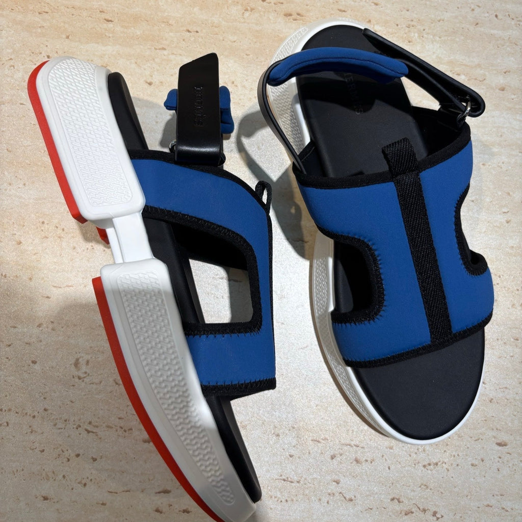 HM Men's Gate Sandal Blue Calfskin Suede 655429